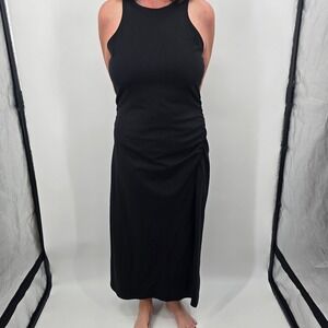NEW A New Day Womens Ruched Side Sleeveless Maxi Dress Black Large NWT